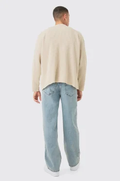 boohooMAN Boxy Oversized Ribbed Knit Cardigan | UK| Knitwear