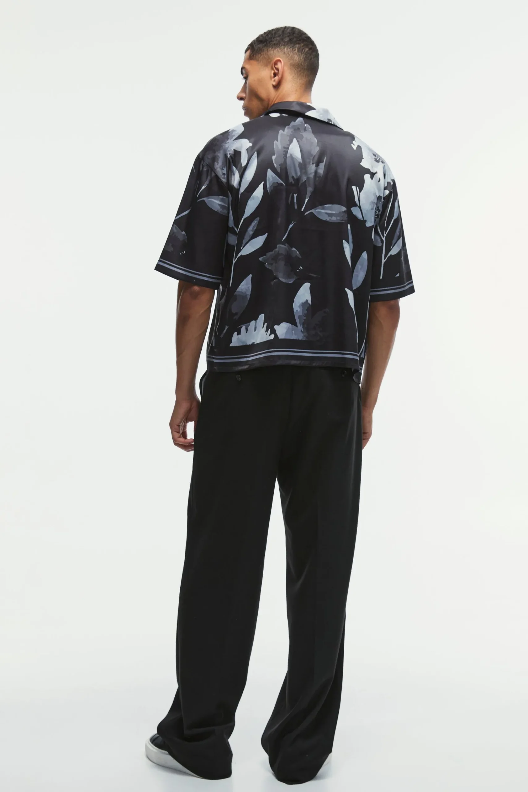 boohooMAN Boxy Printed Satin Revere Short Sleeve Shirt | UK| Shirts