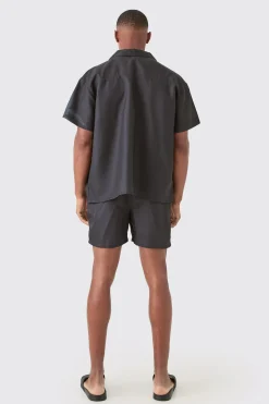 boohooMAN Boxy Printed Shirt And Swim Short Set | UK| Sets & Co-Ords