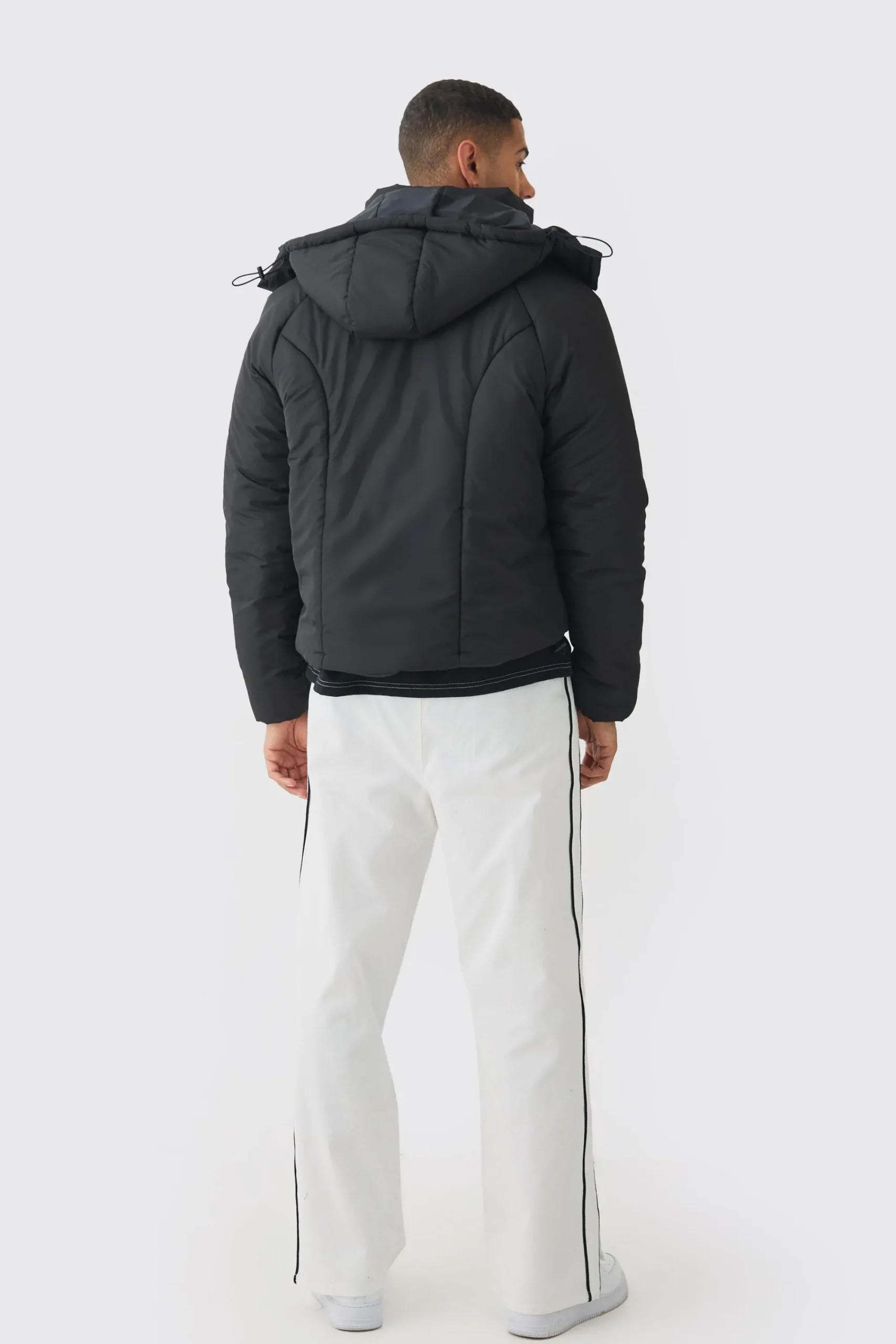 boohooMAN Boxy Quilted Hooded Puffer Coat In | UK| Coats & Jackets