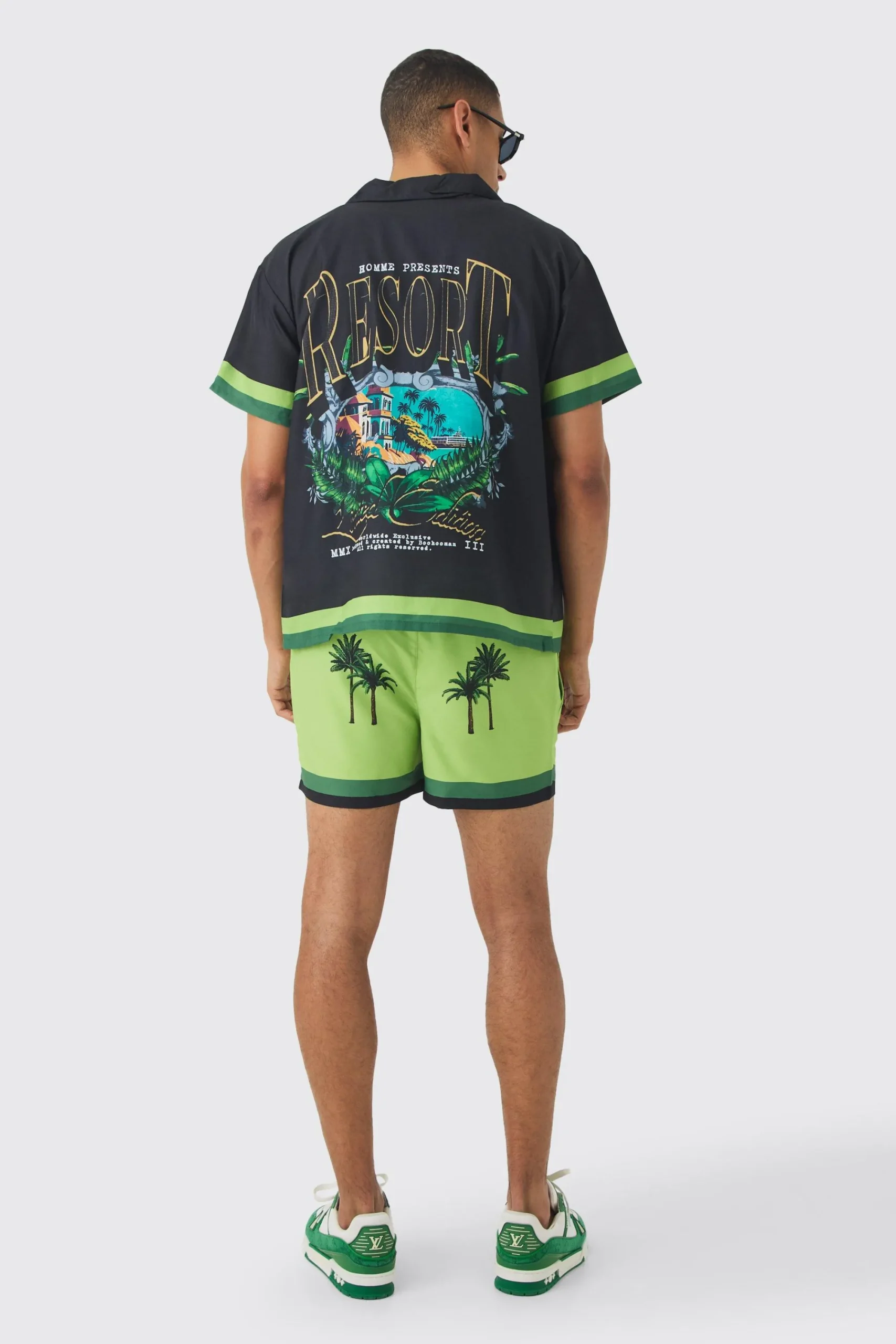 boohooMAN Boxy Resort Shirt & Swim Short Set | UK| Sets & Co-Ords