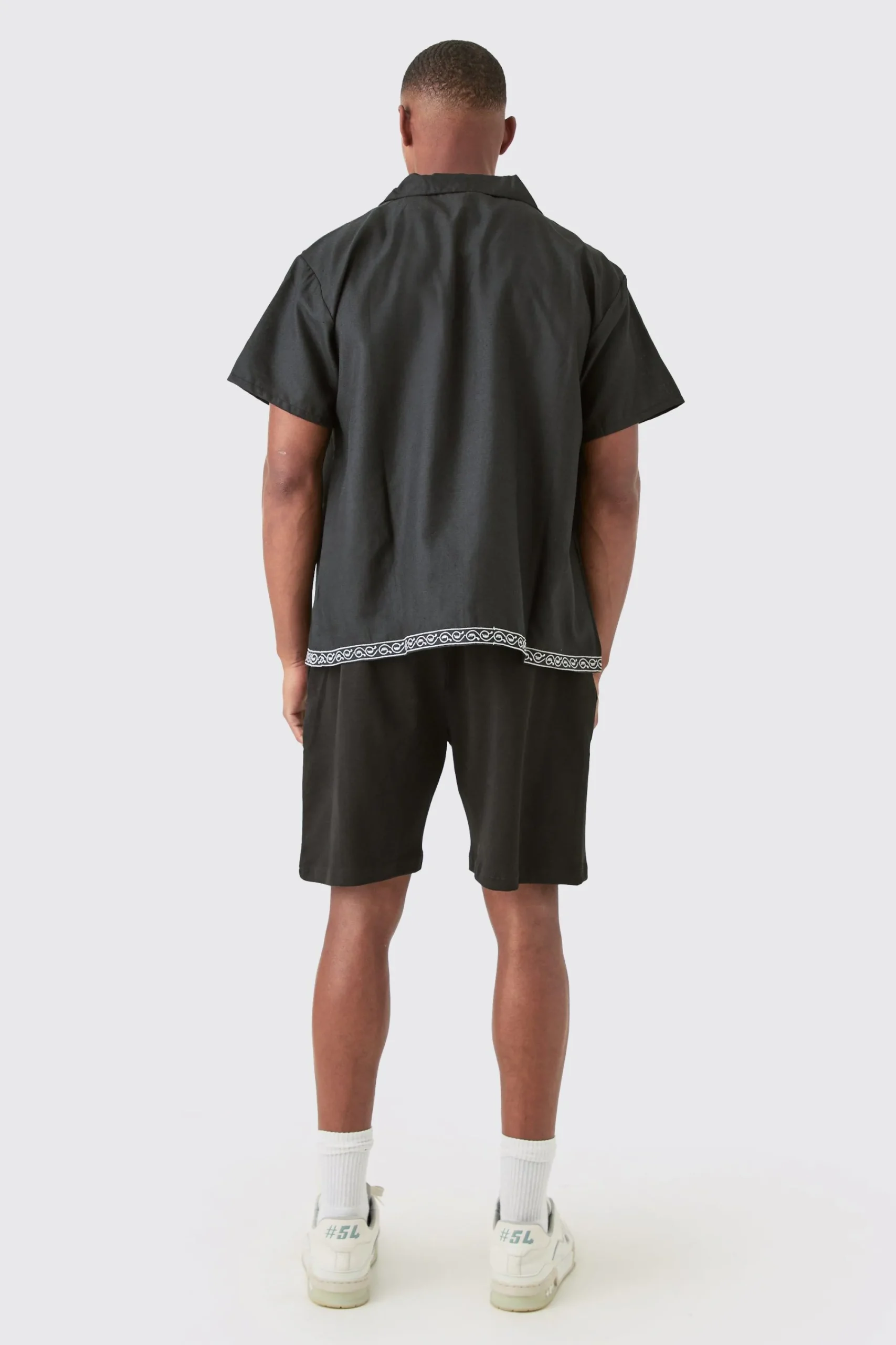 boohooMAN Boxy Revere Floral Pocket Embroidery Shirt | UK| Shirts