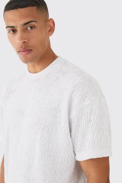 boohooMAN Boxy Ripple Pleated T-shirt And Short | UK| Sets & Co-Ords|Tracksuits