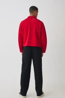 boohooMAN Boxy Satin PU Dogtooth Harrington Jacket In | UK| Coats & Jackets