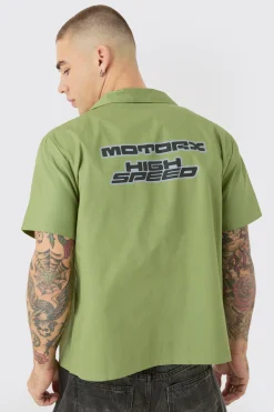 boohooMAN Boxy Short Sleeve Moto Poplin Shirt | UK| Shirts