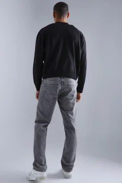 boohooMAN Boxy Smart Knitted Bomber | UK| Coats & Jackets