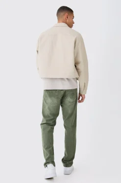 boohooMAN Boxy Smart Ribbed Twill Harrington Jacket | UK| Coats & Jackets
