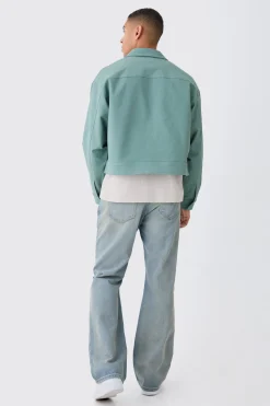 boohooMAN Boxy Smart Ribbed Twill Harrington Jacket | UK| Coats & Jackets