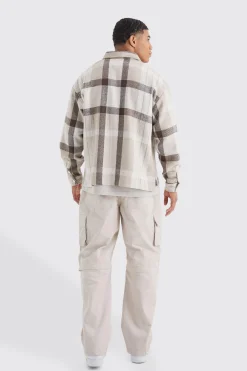 boohooMAN Boxy Split Hem Brushed Check Overshirt | UK| Shirts