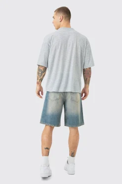 Boxy Stripe Rib T-shirt | UK^boohooMAN Best