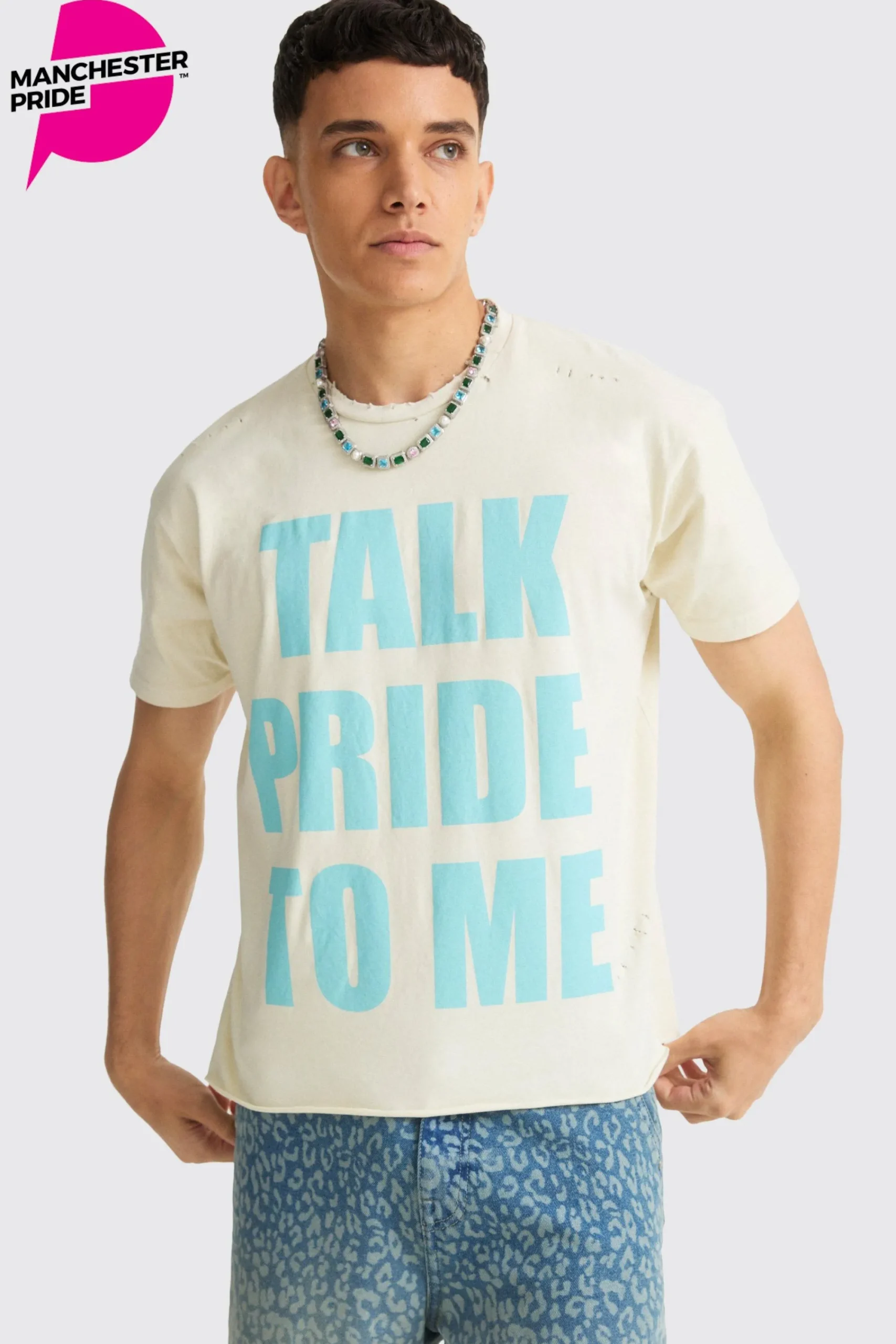 Boxy Talk Pride To Me Distressed T-shirt | UK^boohooMAN New