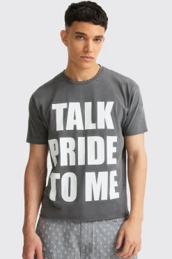 Boxy Talk Pride To Me Distressed T-shirt | UK^boohooMAN New