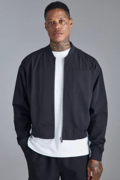 boohooMAN Boxy Technical Stretch Smart Bomber | UK| Coats & Jackets
