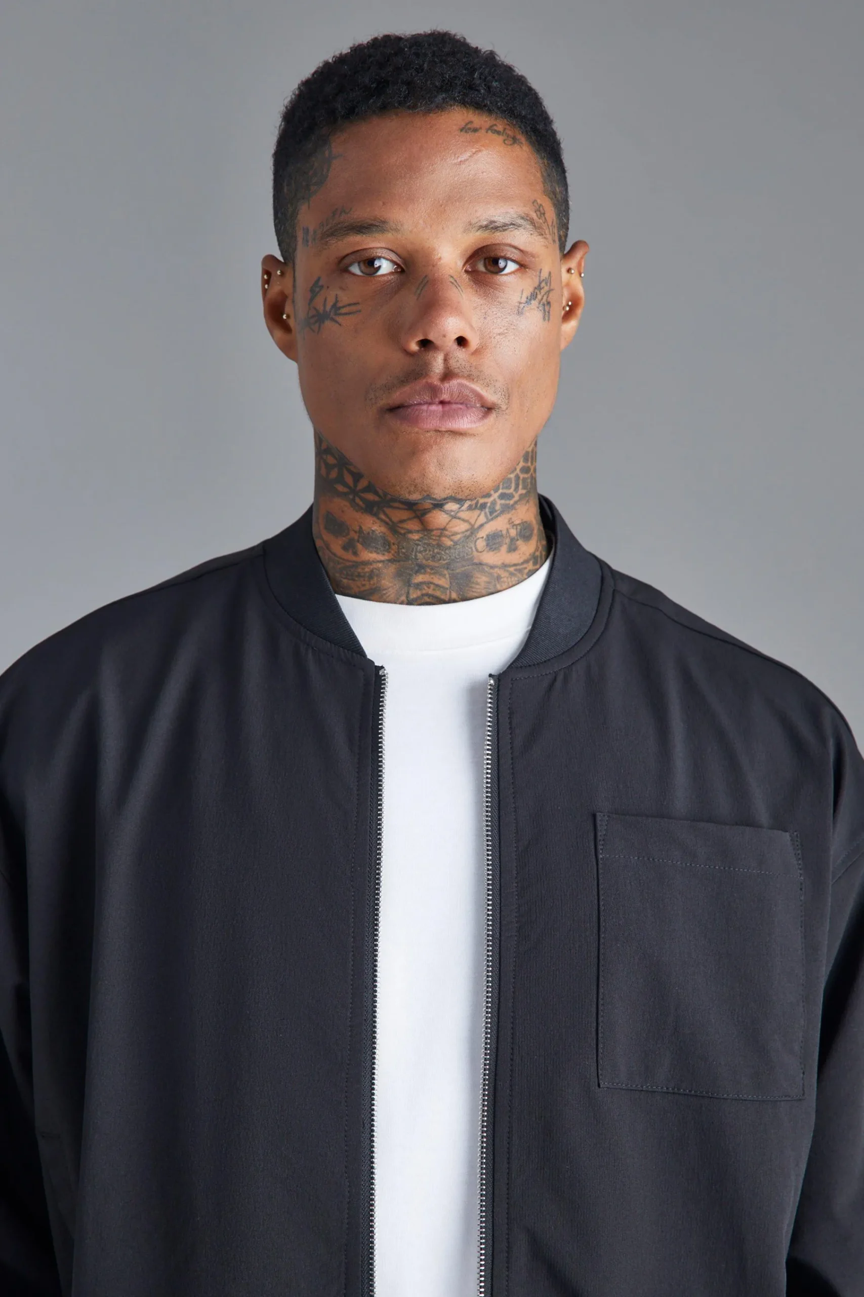 boohooMAN Boxy Technical Stretch Smart Bomber | UK| Coats & Jackets