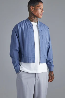boohooMAN Boxy Technical Stretch Smart Bomber | UK| Coats & Jackets
