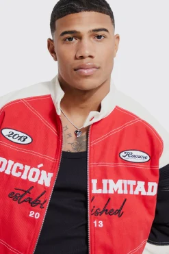 boohooMAN Boxy Twill Biker Panel Moto Jacket | UK| Coats & Jackets