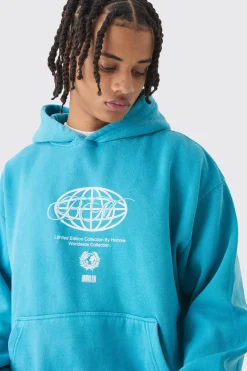 boohooMAN Boxy Washed BM Printed Hoodie | UK| Hoodies & Sweatshirts