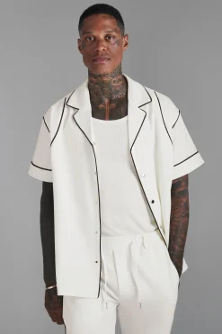 boohooMAN Boxy Western Piping Shirt | UK| Trousers|Shirts