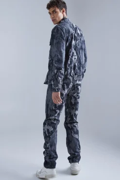 boohooMAN Camo Denim Jacket And Jeans Set | UK| Sets & Co-Ords