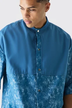boohooMAN Camo Dropped Shoulder Ribbed Neck Shirt | UK| Shirts