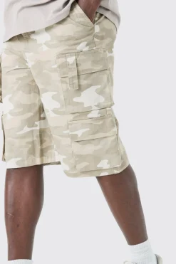 boohooMAN Camo Fixed Waist Multi Cargo Pocket Jorts | UK| Shorts