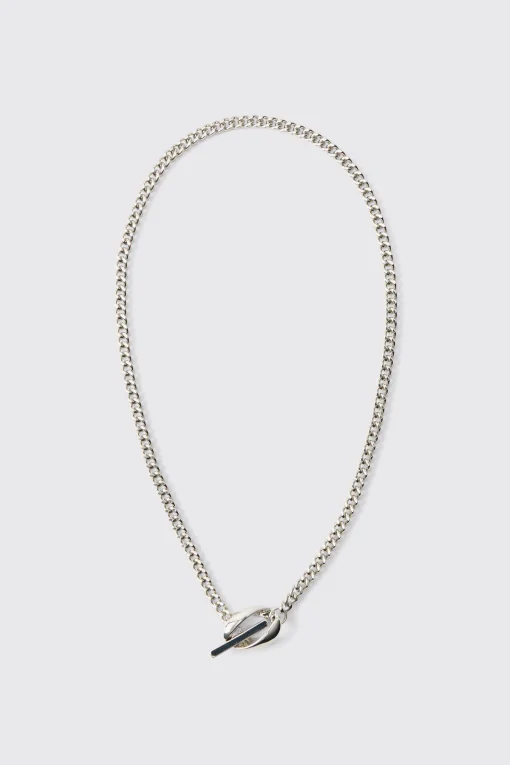 boohooMAN Chain Necklace With Round Pendant | UK| Jewellery & Watches