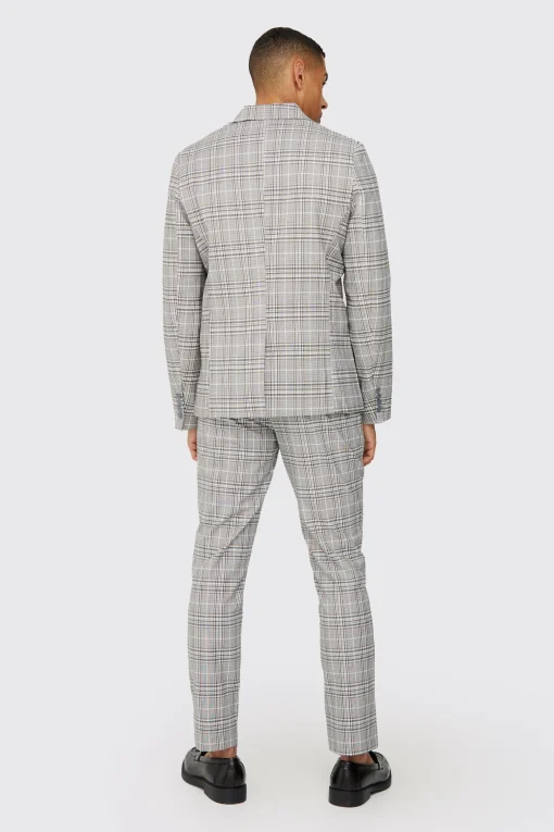 boohooMAN Check Weave Slim Fit Suit Jacket | UK| Suits & Tailoring