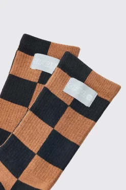 boohooMAN Checkerboard Socks In | UK| Underwear & Socks|Underwear & Socks