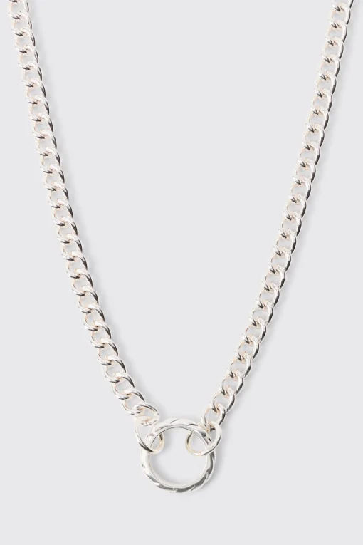 boohooMAN Chunky Chain Ring Pendant Necklace | UK| Jewellery & Watches