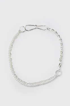 boohooMAN Chunky Pearl Chain Necklace | UK| Jewellery & Watches