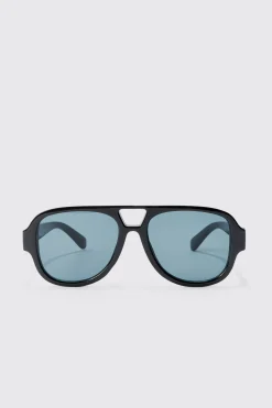 boohooMAN Chunky Plastic Aviator Sunglasses In | UK| Sunglasses