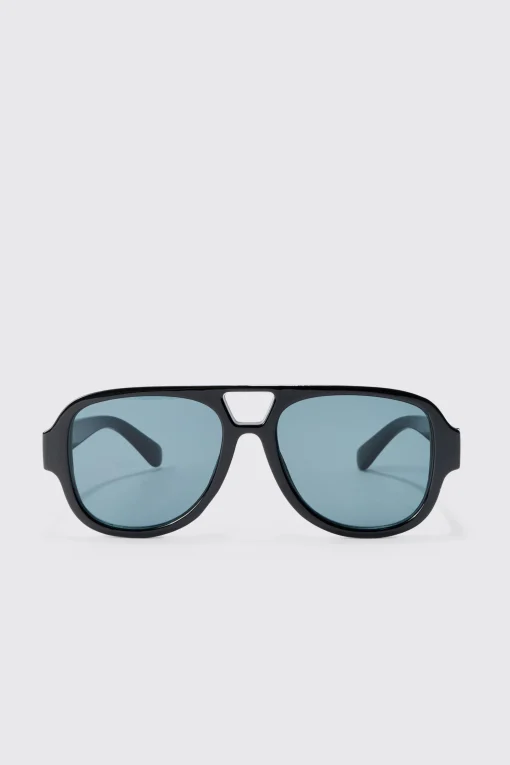 boohooMAN Chunky Plastic Aviator Sunglasses In | UK| Sunglasses