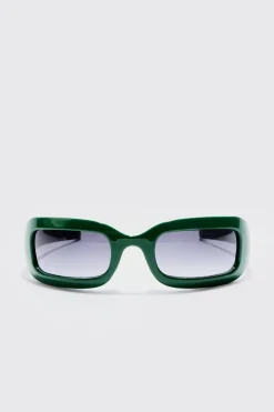 boohooMAN Chunky Wrap Around Rectangle Sunglasses In | UK| Sunglasses