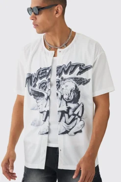 boohooMAN Collarless Mesh Twenty Shirt | UK| Shirts