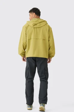 boohooMAN Colour Block Hooded Nylon Windbreaker In | UK| Coats & Jackets