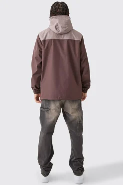 boohooMAN Colour Block Hooded Zip Through Cagoule | UK| Coats & Jackets