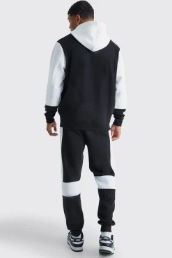 boohooMAN Colour Block Panel Hooded Tracksuit | UK| Tracksuits