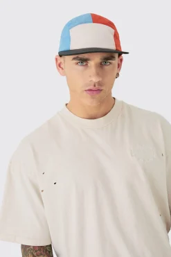 boohooMAN Colour Block Woven Camper Hat In | UK| Hats & Caps