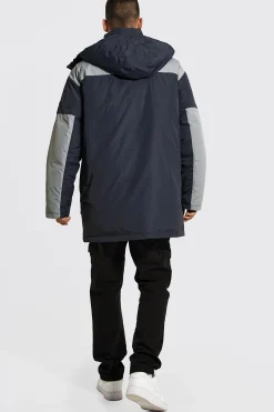 boohooMAN Colourblock Parka With Hood | UK| Coats & Jackets