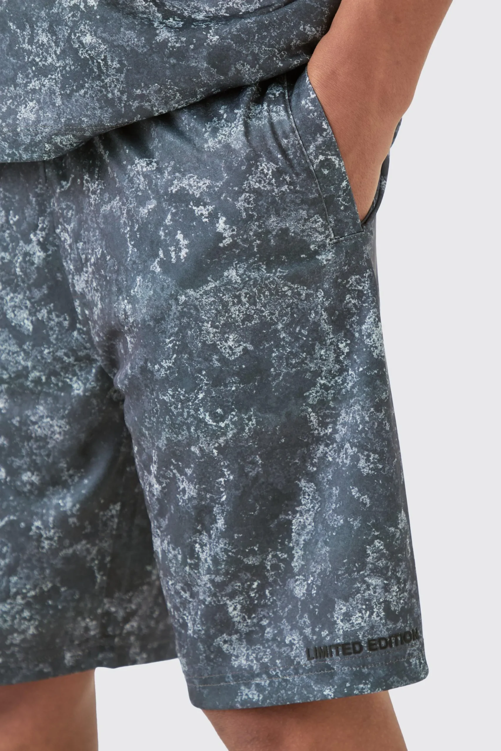 boohooMAN Concrete Print Limited Edition Basketball Shorts | UK| Shorts