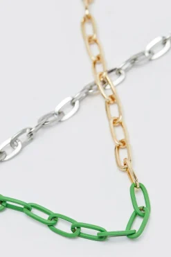 boohooMAN Contrast Chain Necklace | UK| Jewellery & Watches