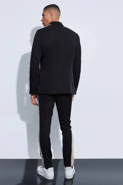 boohooMAN Contrast Panel Double Breasted Relaxed Fit Blazer | UK| Suits & Tailoring