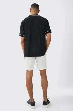 boohooMAN Contrast Piping Towelling Shirt | UK| Shirts