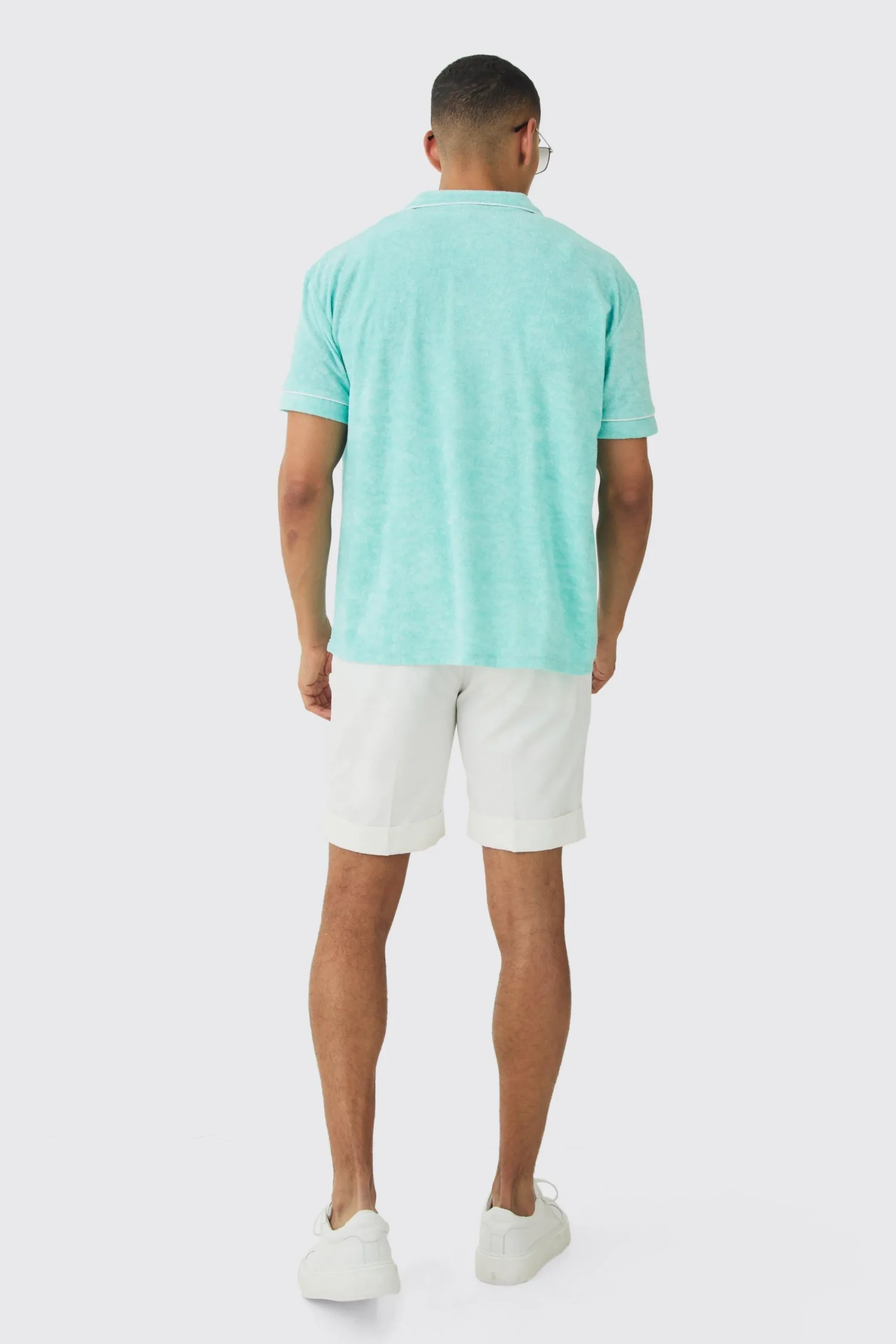 boohooMAN Contrast Piping Towelling Shirt | UK| Shirts