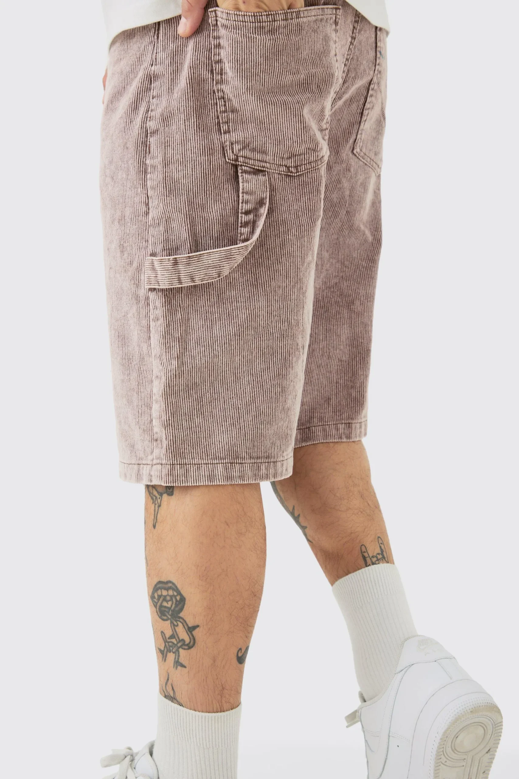 boohooMAN Corduroy Acid Wash Carpenter Jort In | UK| Shorts|Jeans