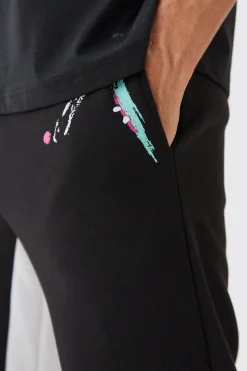 boohooMAN Core Gusset Paint Splatter Joggers | UK| Joggers