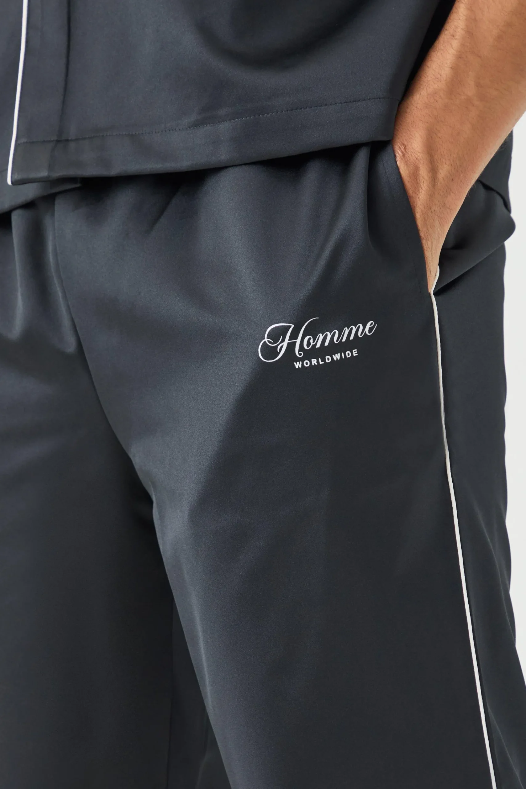 boohooMAN Core Split Hem Satin Trouser | UK| Trousers|Sets & Co-Ords