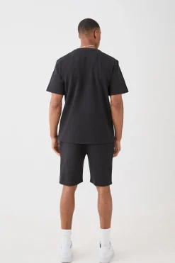 boohooMAN Core T-shirt & Short Interlock Set | UK| Sets & Co-Ords|Tracksuits