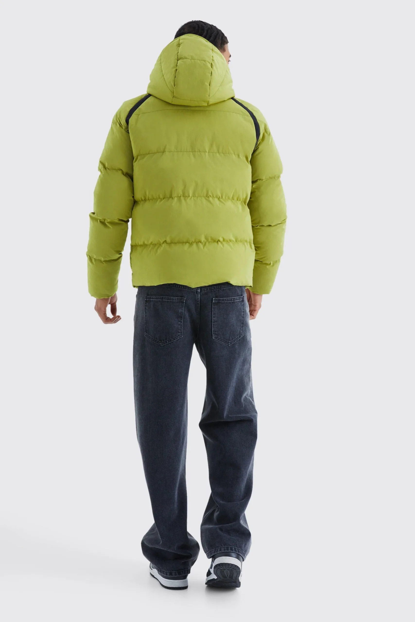 boohooMAN Crinkle Hooded Puffer | UK| Coats & Jackets