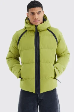 boohooMAN Crinkle Hooded Puffer | UK| Coats & Jackets